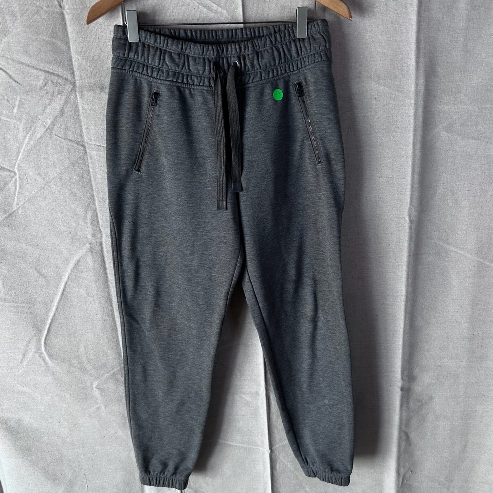 Athleta Bounce Back Jogger Charcoal Gray‎ Heather Sweatpants Size S Zip Pockets